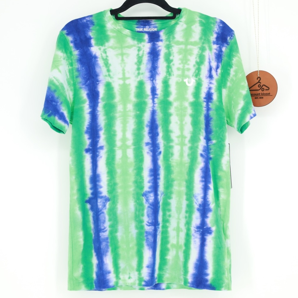 True Religion Men Tie Dye T Shirt Crew Neck Short Sleeve‎ Graphic Tee Small NWT